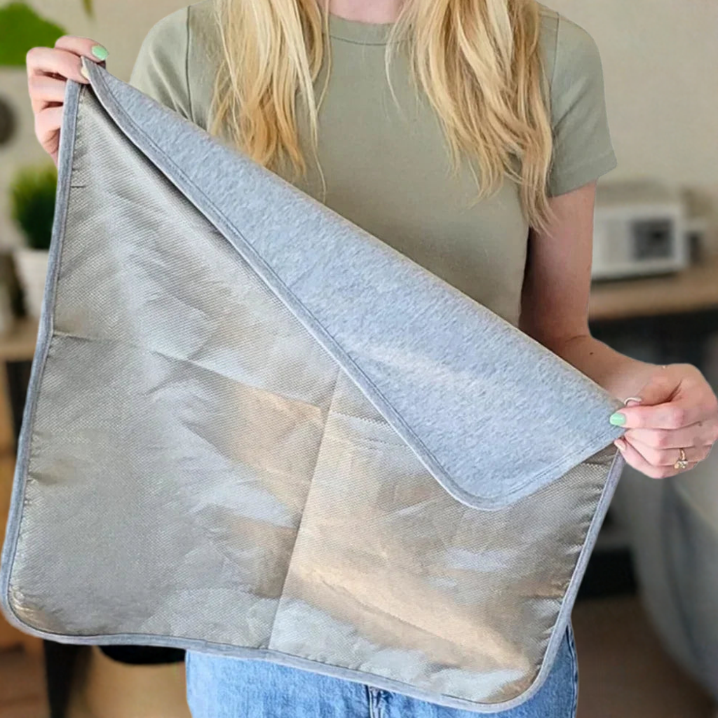 natural Faraday EMF Shielding Blanket in studio background