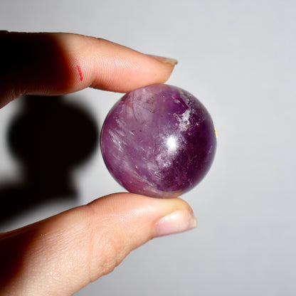Amethyst Premium Sphere – Polished Crystal Ball of Clarity & Calm (Translucent Purple, Pocket Size ~0.75") - Wax | Wane