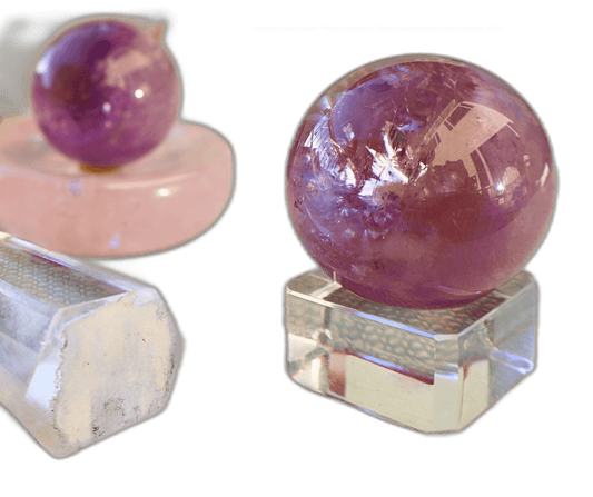 Amethyst Premium Sphere – Polished Crystal Ball of Clarity & Calm (Translucent Purple, Pocket Size ~0.75") - Wax | Wane