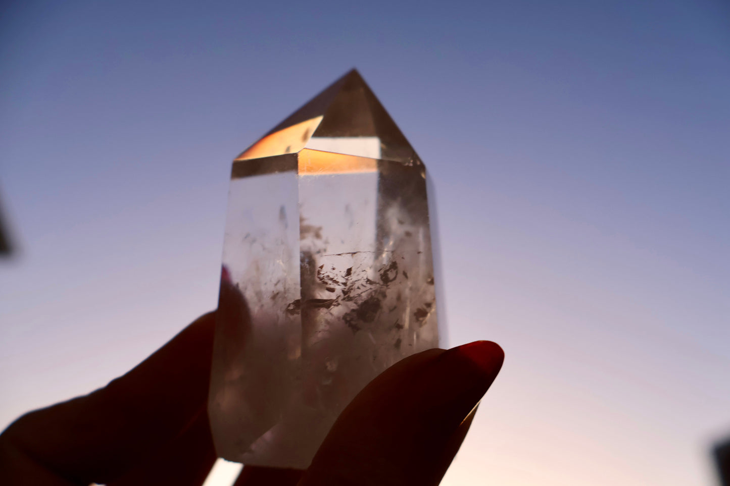 Clear Quartz Crystal Point – Thick, Stabilized Obelisk | Large High - Clarity Tower - Wax | Wane