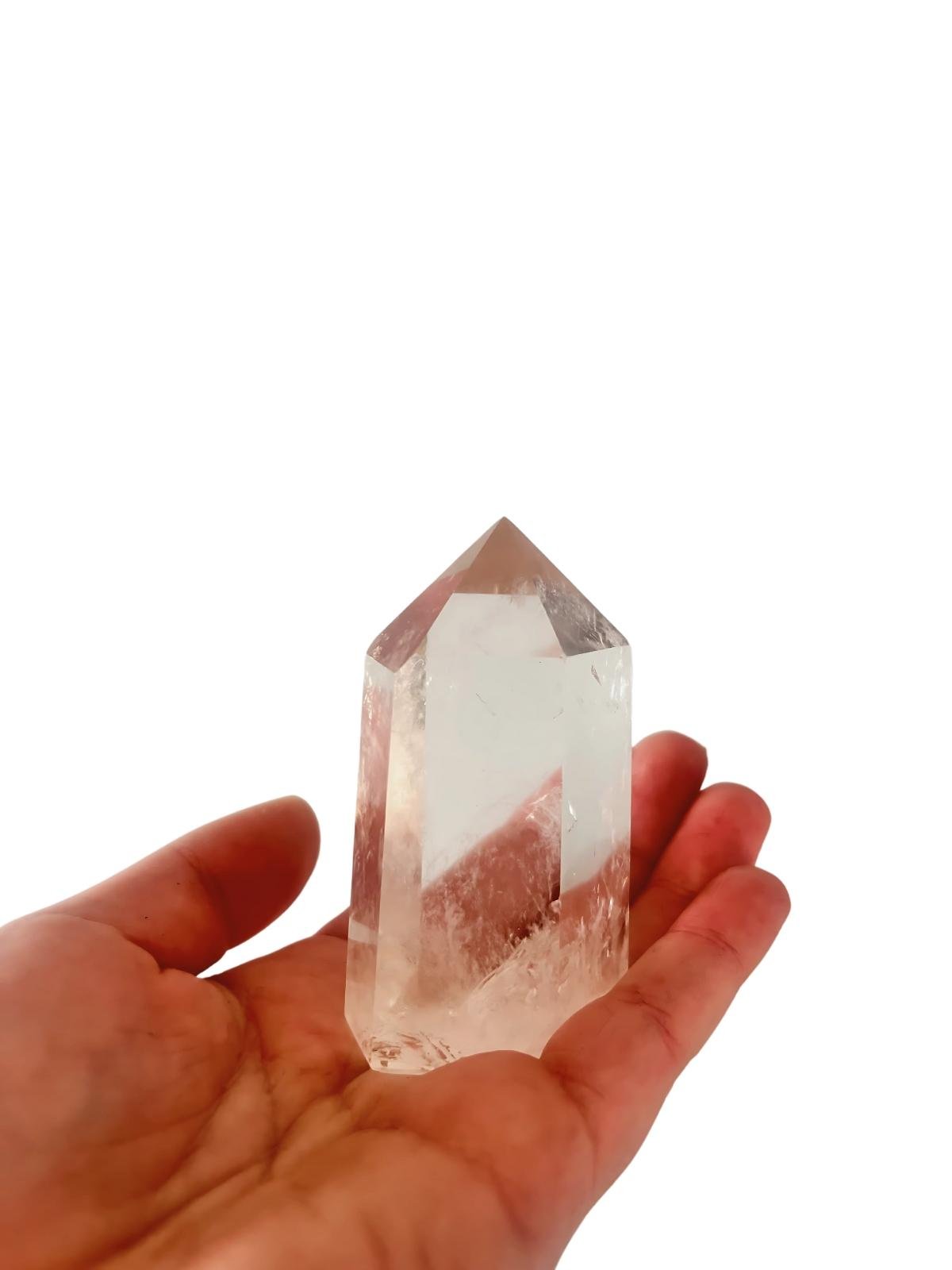 Clear Quartz Crystal Point – Thick, Stabilized Obelisk | Large High - Clarity Tower - Wax | Wane