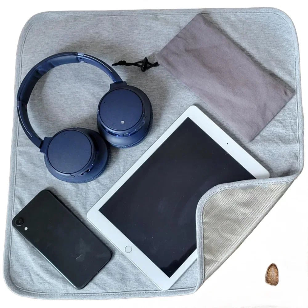 Faraday EMF Shielding Blanket – 18"x18" Laptop Pad | Silver Fiber Anti - Radiation Protection for - Wax | Wane