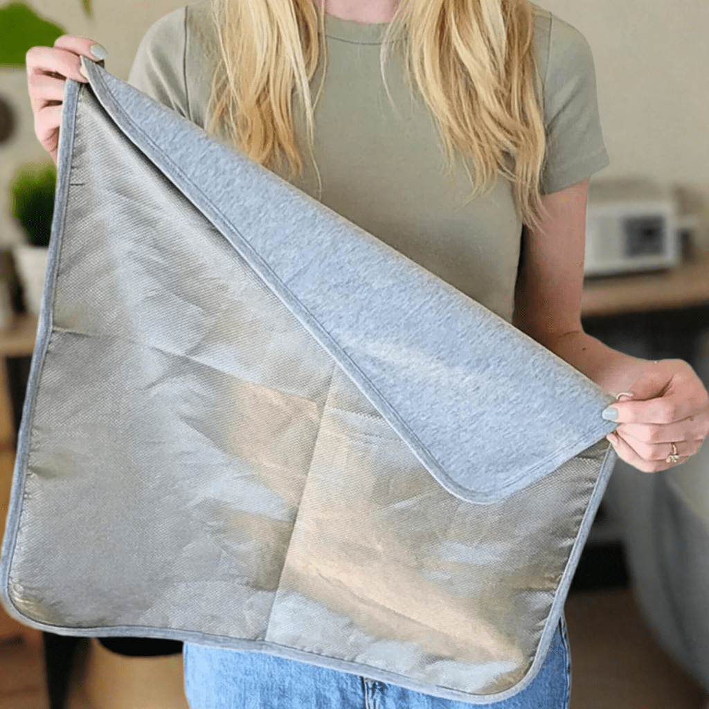 Faraday EMF Shielding Blanket – 18"x18" Laptop Pad | Silver Fiber Anti - Radiation Protection for - Wax | Wane