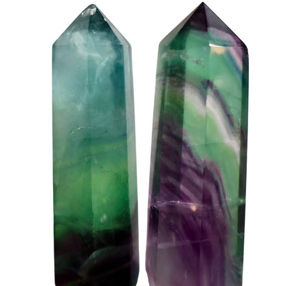 Fluorite Obelisk Point - Colorful, Banded and Natural Crystal, Geometric Decor - Wax | Wane