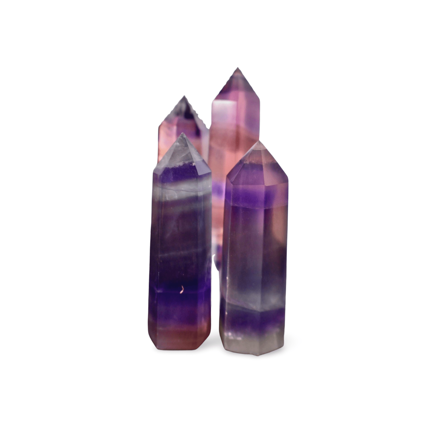 Fluorite Obelisk Point - Colorful, Banded and Natural Crystal, Geometric Decor - Wax | Wane