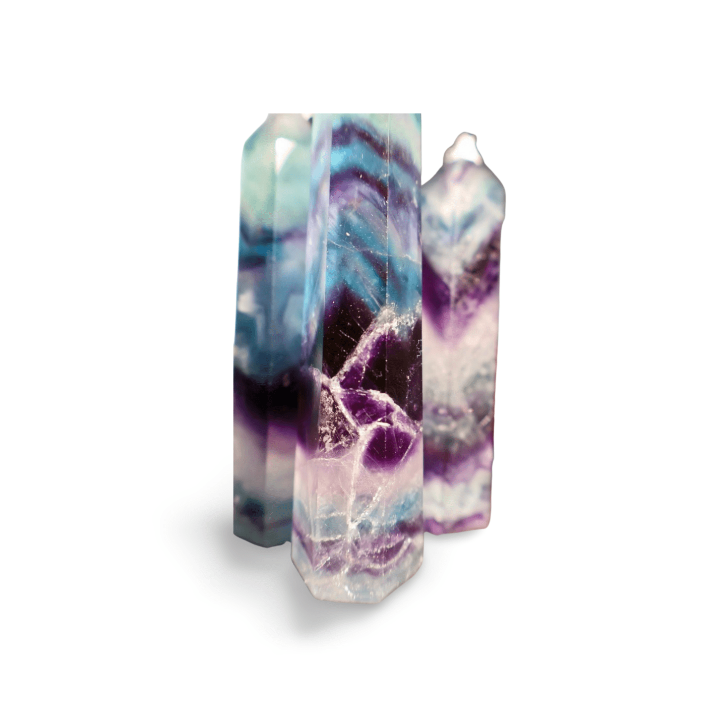 Fluorite Obelisk Point - Colorful, Banded and Natural Crystal, Geometric Decor - Wax | Wane