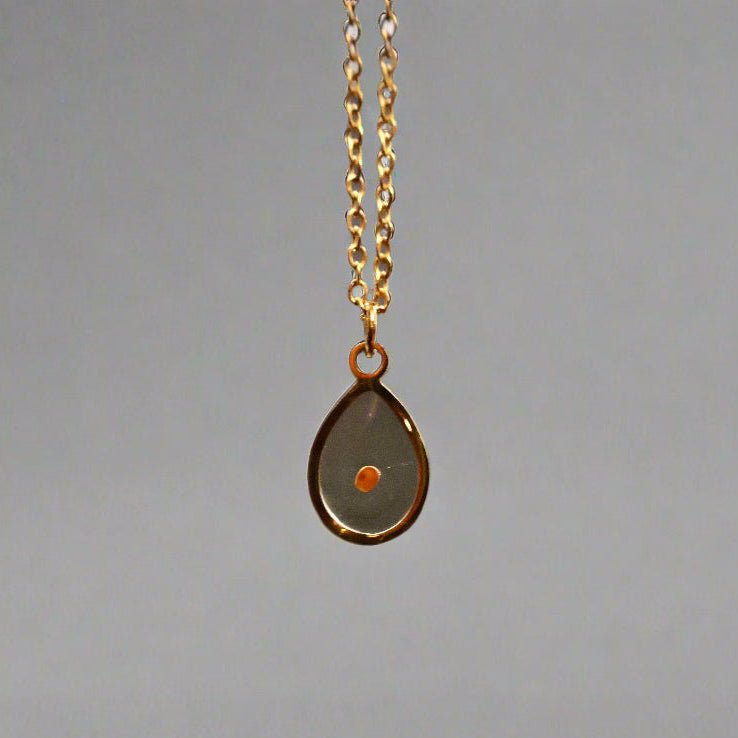 Mustard Seed Faith Necklace – Gold Teardrop Pendant | Stainless Steel Christian Jewelry - Wax | Wane