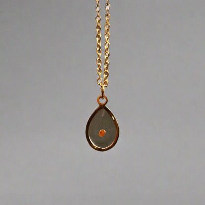Mustard Seed Faith Necklace – Gold Teardrop Pendant | Stainless Steel Christian Jewelry - Wax | Wane