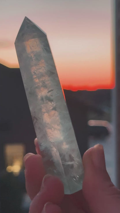 Fluorite Obelisk, Icey Seafoam Green Crystal 3-4"