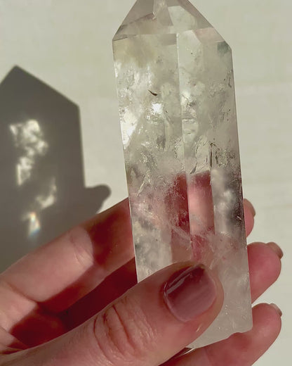 Clear Quartz Crystal Point with Premium Clarity and Thicker Base, 3 inch
