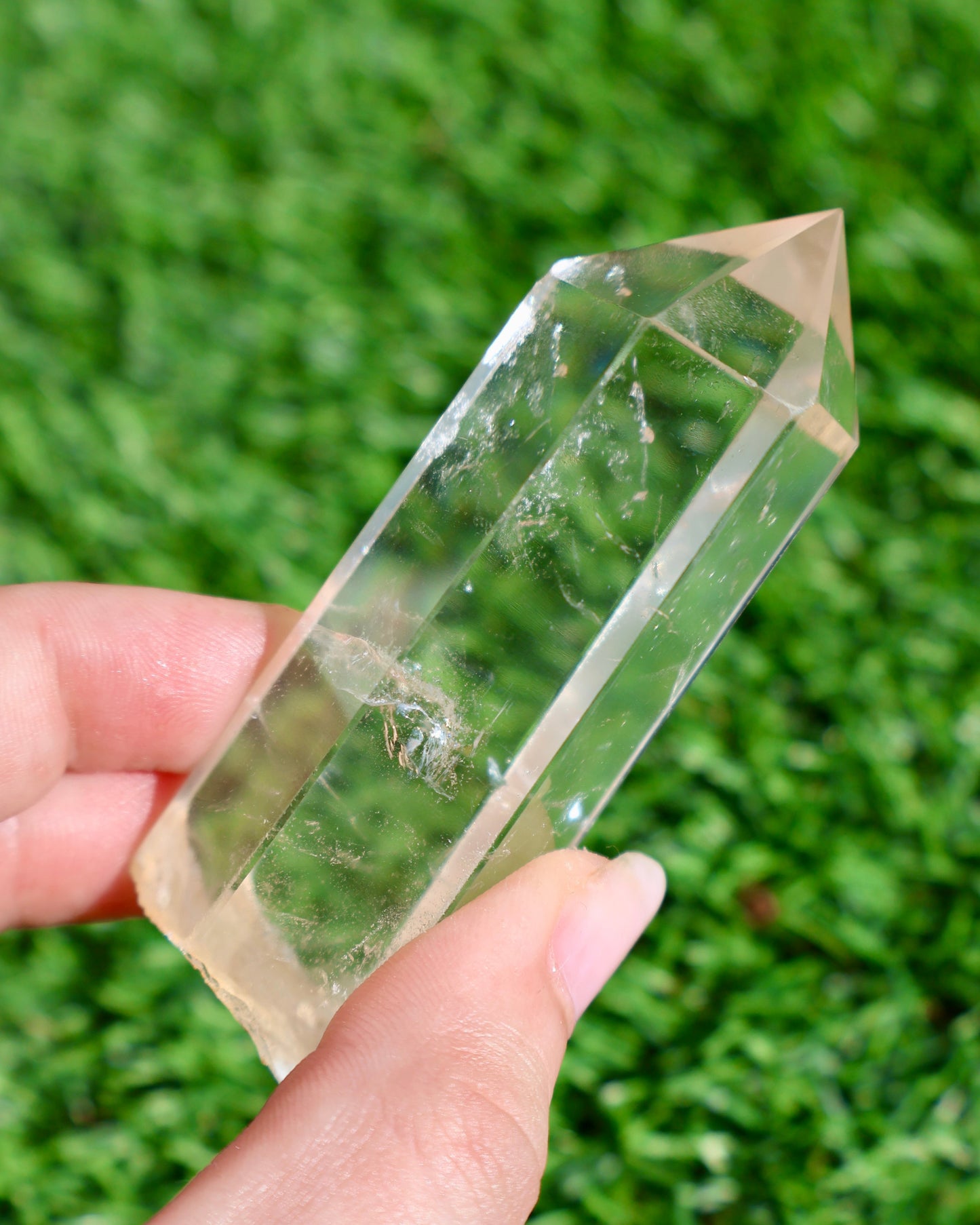 Rooted Clear Quartz Crystal Wand – Polished Point, Raw Base - Wax | Wane