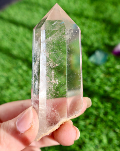 Rooted Clear Quartz Crystal Wand – Polished Point, Raw Base - Wax | Wane