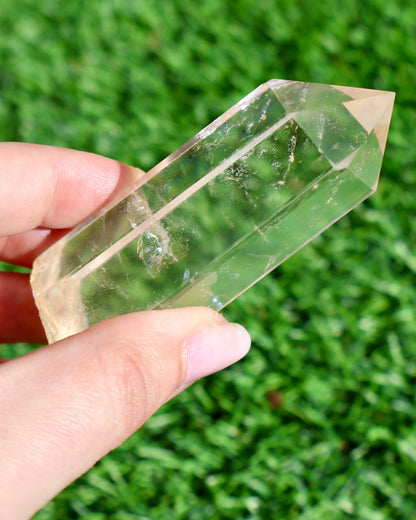 Rooted Clear Quartz Crystal Wand – Polished Point, Raw Base - Wax | Wane