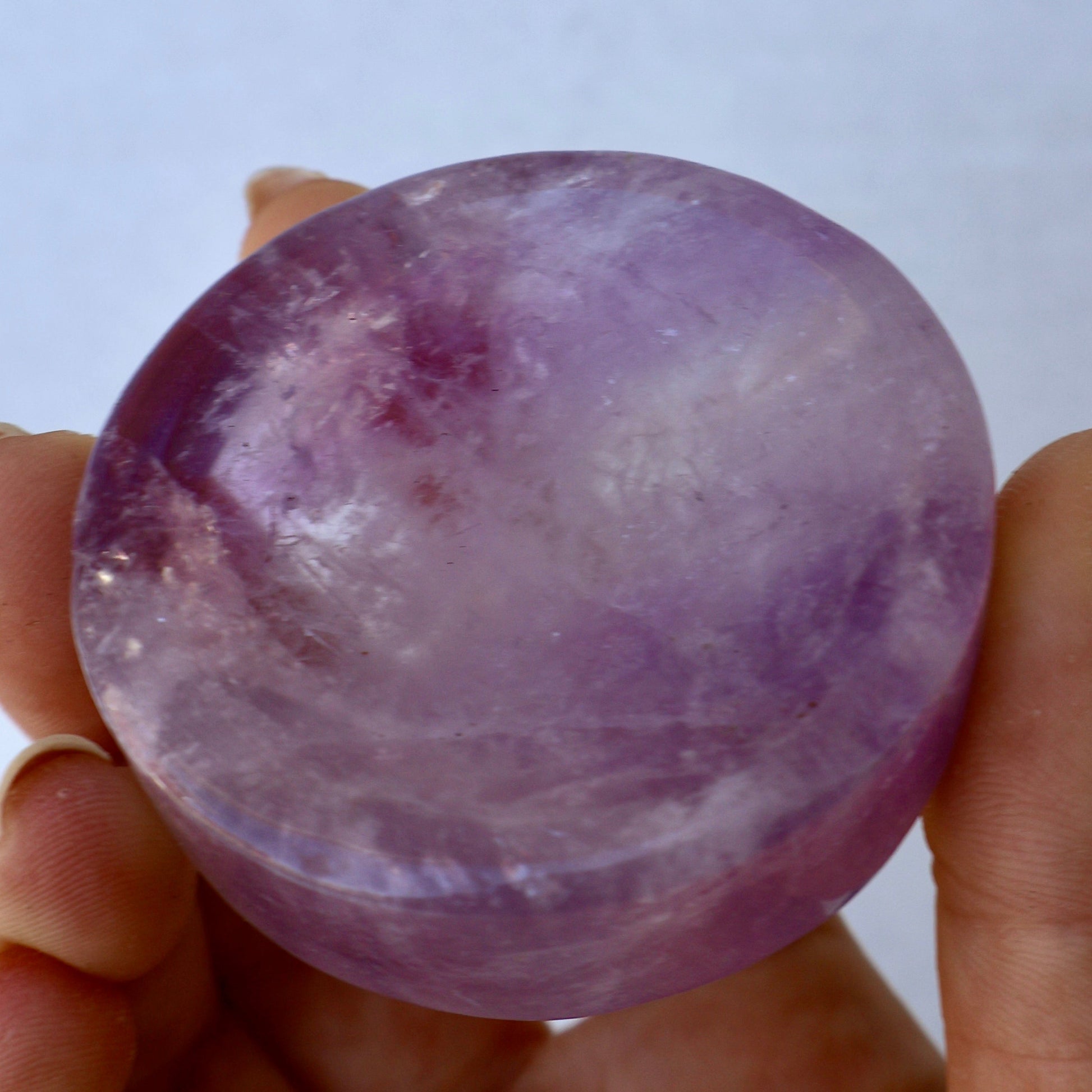 Rose Quartz & Amethyst Crystal Bowl – Jewelry Dish or Decor | Hand - Carved from Natural Stone, 2 - Inch - Wax | Wane