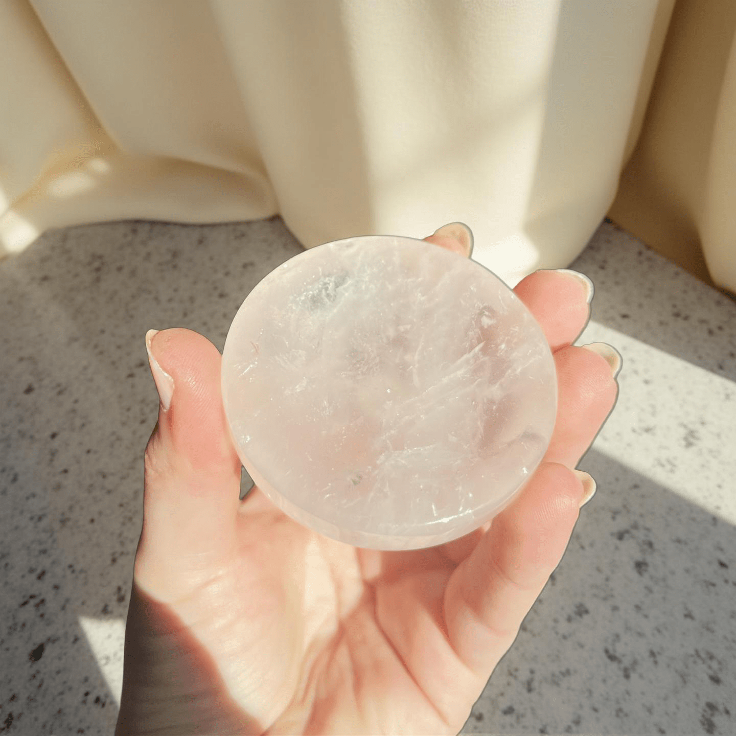 Rose Quartz & Amethyst Crystal Bowl – Jewelry Dish or Decor | Hand - Carved from Natural Stone, 2 - Inch - Wax | Wane