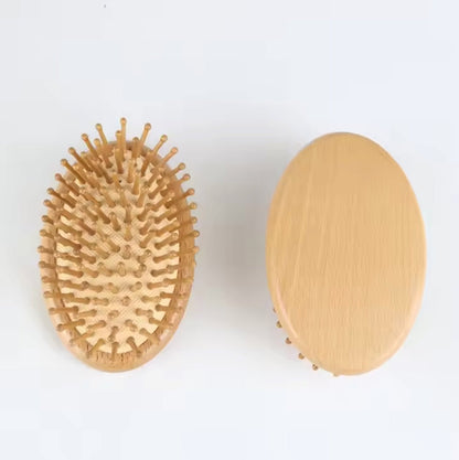 Wood Handheld Hair Brush – Scalp Massager with Ball - Tipped Bamboo Bristles - Wax | Wane